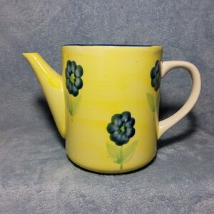 California Pantry Yellow Floral Ceramic Teapot Planter 2001 Classic Ceramics